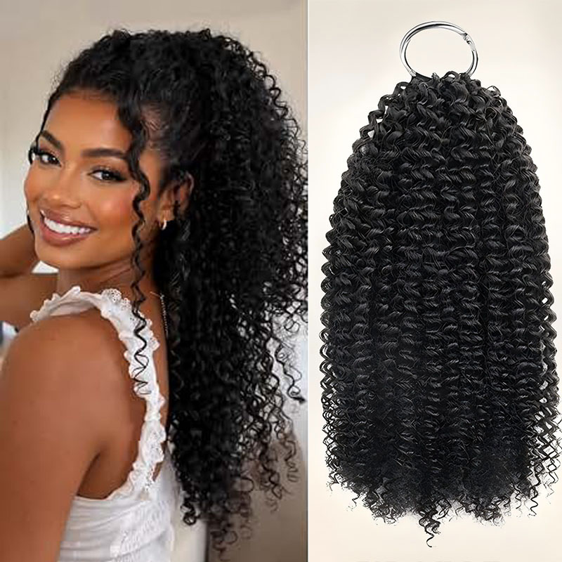 Cocktail Shaker Set - Cabello Humano Jerry Curly para Crochet,
